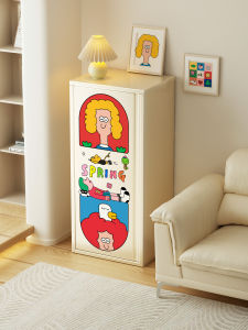 Dopamine Wall-Mounted Narrow Cabinet Childrens Bedroom Sofa Side Storage Cabinet Living Room Multi-functional Organizer