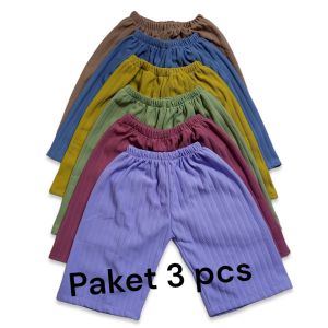 PAKET 3 PCS CELANA PENDEK ANAK PEREMPUAN BAWAHAN KNIT HORNET KOLOR ANAK