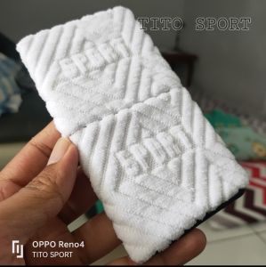 Wristband gelang olahraga isi sepasang bahan handuk embos elastis avo
