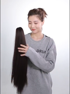 50cm straight hair ponytail wig hair extensions long straight hair clip on style ponytail wig heat-resistant synthetic fiber wig shiny natural invisible seamless hair flowing and shiny