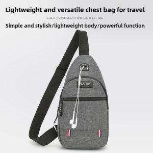New Mens Canvas Waist Bag Fashion Backpack Single Shoulder Bag Casual Sports Crossbody Bag Leisure Travel Chest Bag