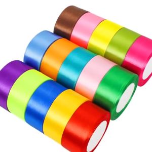 UMI 4cm 25Yards DIY Bow Craft Satin Ribbon Flower Wrapping Webbing Decoration Packaging Gift Lace Hadiah Riben Kain 彩丝带