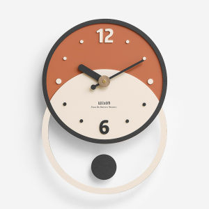 Minimalist Nordic Series Swing Wall Clock New Hot Sale Home Living Room Simple and Fashion Mute Creative Vintage Clock Art Stack Circle Decorations 28.5x40cm