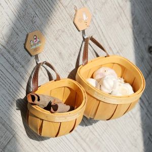 ตะกร้าเก็บของผู้หญิงตะกร้าใส่ของแขวนผนังขนาดเล็กตะกร้าใส่ของในห้องครัวผักผลไม้กระเทียมภาชนะเก็บของจิปาถะ