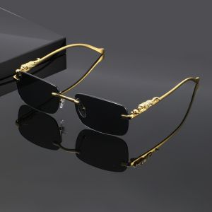 1pcs New Frameless Square Sunglasses Fashionable Leopard Print Transparent Sunglasses Womens Fashion Glasses