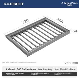 HIGOLD | Damping Sliding Pants Rack Built-in Closet Drawer