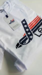 Kaos Pria Logo LEA 606 Putih M L XL XXL Katun Combed 24s Bahan Tebal Adem