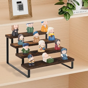 3 Tier 4 Tier Desktop Storage Shelf Countertop Rack Figure Display Stand Wooden Stand Tiered Perfume and Cologne