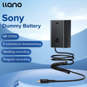 Llano Compatible with Sony NP-FZ100 Dummy Battery USB-C Coupler Adapter with USB Type-C Spring Power Cable Compatible with Alpha A6600 A7C A7III A7SIII A7RIII A7RIV A9 A9II A9R A9S Cameras Dummy Battery For online live broadcast