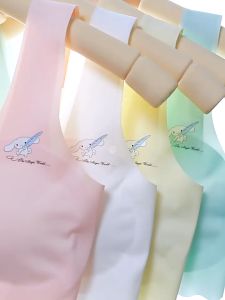 Comfree Ice Silk Girl Junior Puberty Bra Plus Size Singlet Vest Underwear Teens LaTeX Pad Girls Underwear发育少女女童背心内衣