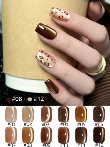 Sơn Móng Tay Gel Mắt Mèo Hổ Phách Bohemian 10ML Màu Nâu Vàng Đen Dành Cho Mùa Thu Giáng Sinh 1 Cái Dụng Cụ Làm Móng