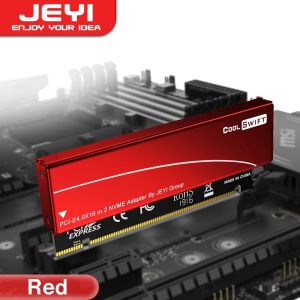 JEYI | JEYI M.2 NVMe to PCIe 4.0 X16 Adapter with Heatsink - for Samsung 980 PRO/970 EVO SSD Aluminum Adapter with Heatsink