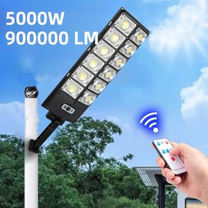 Đèn Năng Lượng Mặt Trời 5000W Đèn LED Ngoài Trời Cảm Biến Chuyển Động Chống Nước Đèn Đường Chạy Bằng Năng Lượng Mặt Trời Chiếu Sáng Tường Sân Vườn Có Điều Khiển Từ Xa