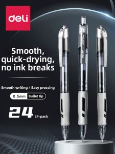 deli | Exam Student Suitable Quick Drying Press-type Ballpoint Pen 0.5mm