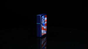 Zippo Eagle & Flag Design Navy Matte Windproof Pocket Lighter | Zippo 48189