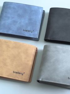 Ví Đựng Thẻ Nhiều Ngăn Tối Giản Dành Cho Nam Baellerry Ví Nhỏ Thông Thường Bằng Da PU Mờ Chất Lượng Cao Dành Cho Nam Giới Màu Đen/nâu/xám/xanh Dương