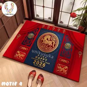 [UNIKUSUKA] Keset kaki PREMIUM anti slip imlek 2026 motif kuda Keset kaki anti selip premium tebal chinese new year 2026 tahun kuda
