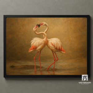 Tranh Nghệ thuật "Uyên Ương" VIETSMART ART - Sơn dầu 60 x 90cm