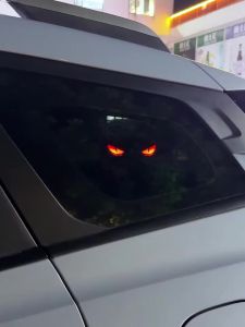 KEVANLY | 1PCS Devil’s Eye Shaped Car Window Decorative Light With Suction Cup Dynamic Eyes LED Light Solar Powered Rechargeable Lamp