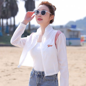 Fashionable Ladies Summer 2025 Short Outerwear Sun Protection Sweater Slim Fit Silk Top Commute Style Long Sleeve Zipper Closure