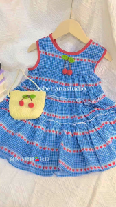 🇲🇾READY STOCK | Girls Red Plaid Forest Dress Summer Ins Style Baby Girl Vest Dress Baby Girl 女童红色格子森系连衣裙夏季新款儿童女宝宝背心裙