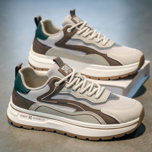 Mens Breathable Running Shoes 2025 New Summer Mesh Sports Sneakers Casual Dad Trendy Increase Height Leisure Shoes