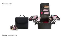 Professional Hand-held Large Capacity Multi Layers Make Up Storage Bag Organizer
