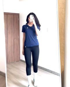 Bộ đồ tập gym nữ Fitme áo thể thao Sigma Xanh Navy quần legging dài Đen form body cao cấp