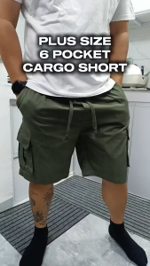 BIG SIZE Cargo Short 6 Pocket Big Size Menswear Casual Cotton Outfit