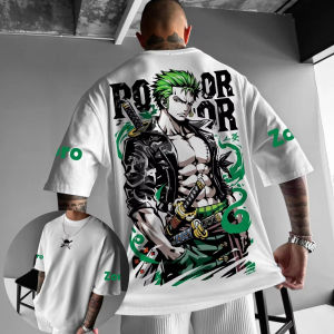 Bandai | 2026 One Piece Luffy Printed pure Cotton T-shirt American Mens and Womens Summer Breathable Sports Round-neck Tshirt Y2k Tee