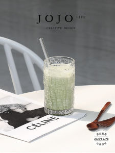 JOJOS L. PD. Educate Thickened Glass Cup Simple Design Treebark Beverage Home Use Water Cup round Cylinder Straight Drink