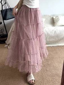 MiiOW | Polka Dot Puff Design High-waisted A-line Tutu Half Skirt