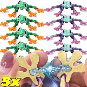 5Pcs Magnetic Frog Ornament Creative Magnetic Frog Refrigerator Sticker Simulation Animal Figurine Desktop Handicraft Decorations