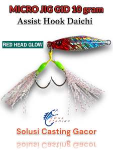 Micro Jig 10 gram GID Komplit Assist Hook Daichi Umpan Jig