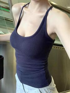 Super Nice Halterneck Cover Supernumerary Breast Padded Strap Vest Female Suit Inner Wear Base Slim-Fitting Back Shaping Sleeveless Tops