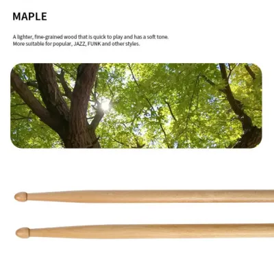 Classic 5A/7A Drum Sticks 1 Pair Wood Drumsticks Professional Percussion Instrument Accessories Drum Set