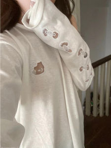 White Loose Long Sleeve Womens T-shirt Breathable Sun Protection Transparent Design Summer New Style Comfortable Lazy Fashion Top