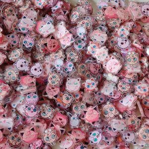 Bandai | 50pcs/set Cartoon Pokemon Resin DIY Accessories Cute Jigglypuff Laminating Acrylic Cream Glue Phone Case Pocket Monsters Patch