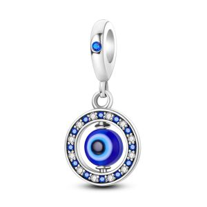 Chất Liệu Bạc 925 Xanh Mắt Quỷ Hạt Charm Dành Cho Nữ Zircon Đính Hạt Trang Sức Làm Phù Hợp Với Ban Đầu Lắc Tay Vòng Tay