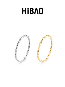 HIBAO Fashion Commute Style Titanium Steel Twisted Ring for Women Luxury Sensation Thin Finger Ring Non-fading Index Ring