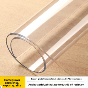 Transparent PVC Tablecloth Waterproof Oilproof Stainproof Easy Cleaning Glass Plastic Dining Table Cover Mat Tea Table Desktop Protector