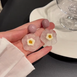 good 999 Korean Fashionable Summer versatile sweet flower temperament earrings ES63758
