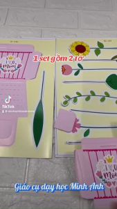 Set 10 Thiệp giỏ hoa cho bé tự làm và viết lời chúc mừng ngày 8-3
