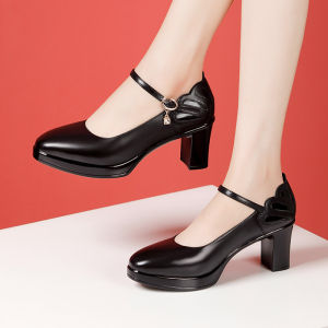 THEME QUEEN | High Heel Show Shoes Waterproof Platform Round Toe