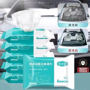 Car Window Wipes🔥Ready Stock🔥Windshield Oil Stain Mud Bird Poops Remover Tisu Basah Kereta 玻璃车镜湿纸巾