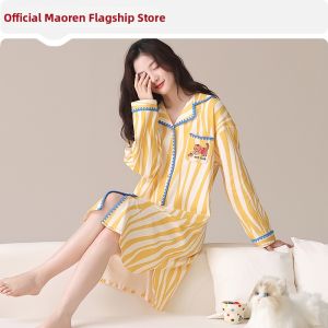 MiiOW | Sweet Plaid Cotton Long Sleeve Cardigan Collar Womens Loungewear