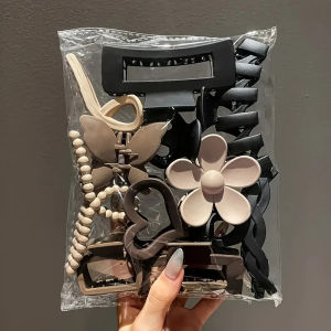 11Pcs Assorted Hair Claw Clips Versatile Elegant & Cute Hair Accessories for Work Travel and Daily Photoshoots Matte Design