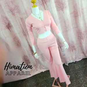 Solid Knitted Flare Pants Coordinates EUPHORIA COLLECTION ( CASSIE )