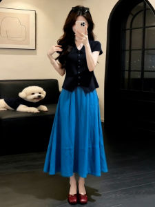 Ge·an·fei | French Vintage Polo Collar Short Sleeve Womens Summer Dress