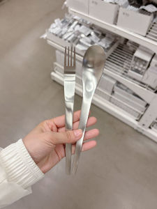 Japanese Minimalist Matte 304 Stainless Steel Thickened Dinner Fork Western Cuisine Salad Dessert Fruit Spoon Ice Cream Spoon